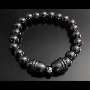 DeMarcus Alexan Black Caps Hematite Bracelet